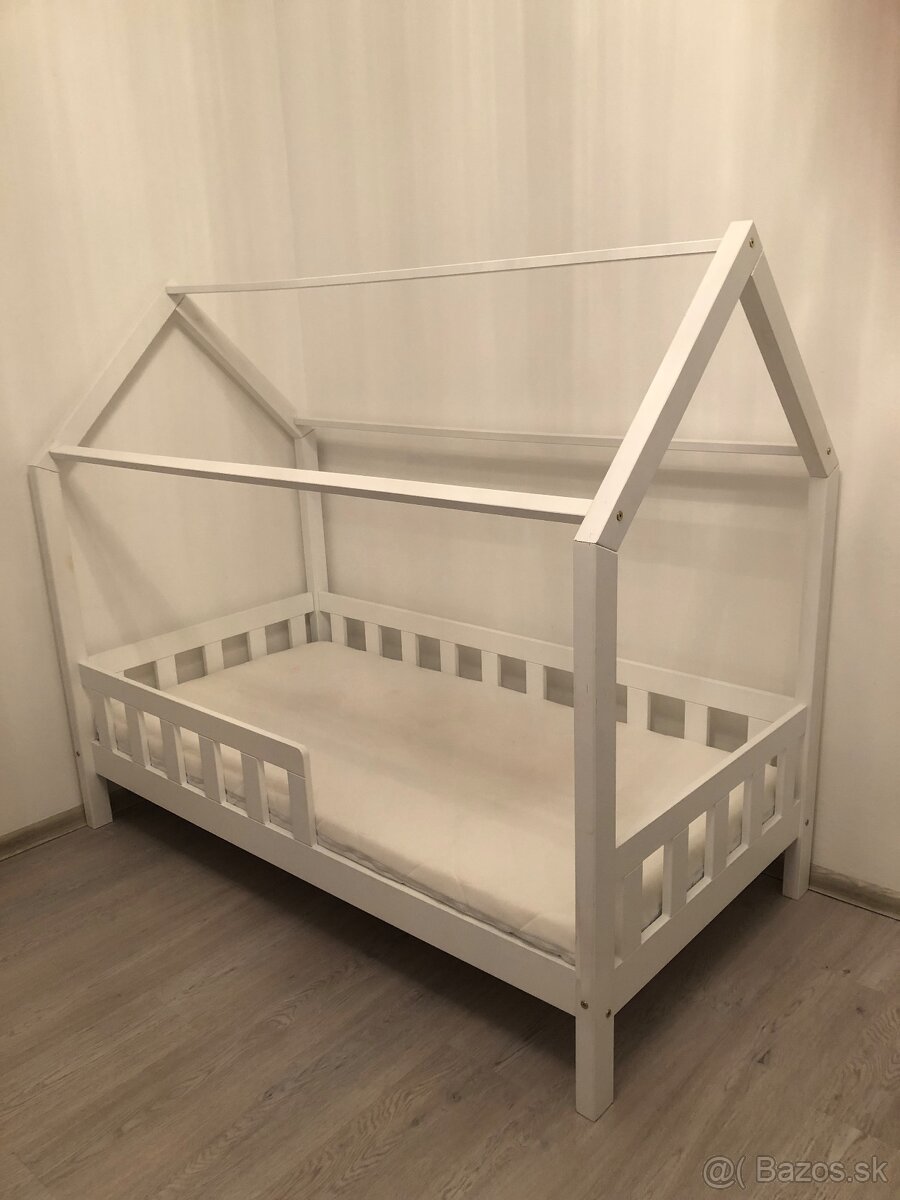 Detská postielka-domček s roštom+matrac kokosove vlákno - 2