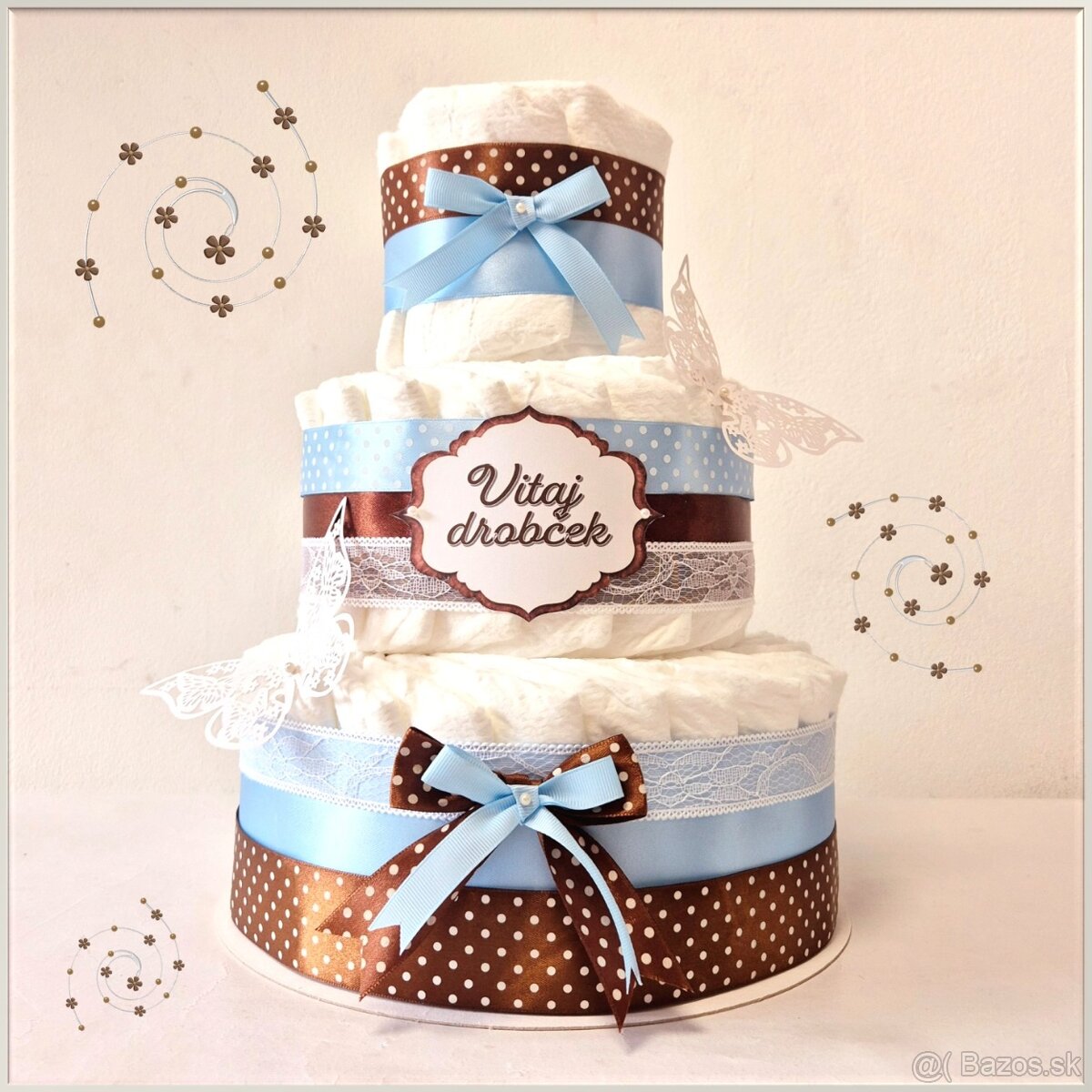 Plienková torta HNEDO-MODRÁ - 2
