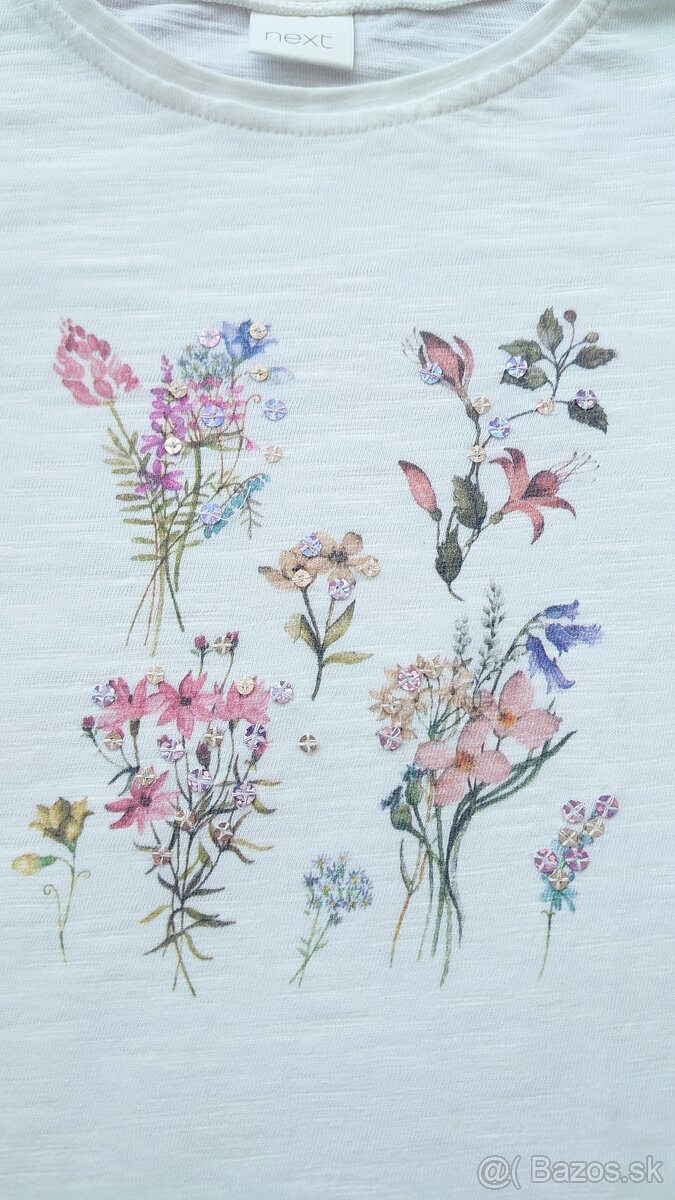 Next nádherné volánikové biele tričko s dlhým rukávom - 2