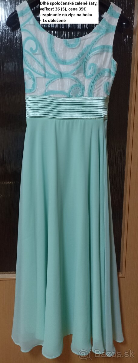Dámske zelené spoločenské šaty - 2