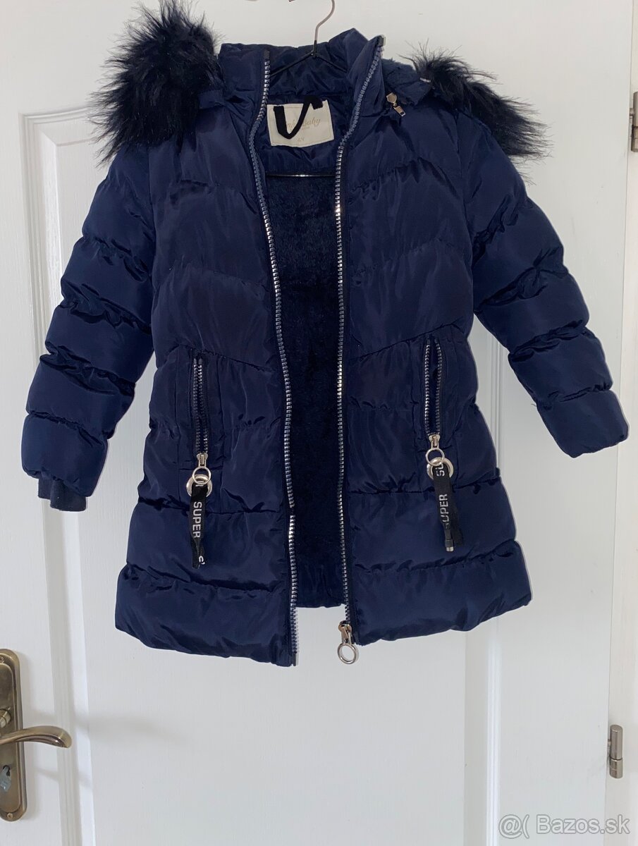 Prekrasna luxusne vyzerajuca zimna bunda velkost 110/116 - 2