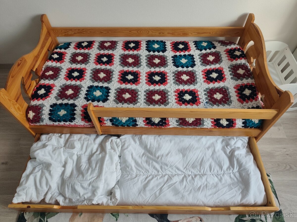 Posteľ s madracom 160x80, s úložným priestorom,rostami ... - 2