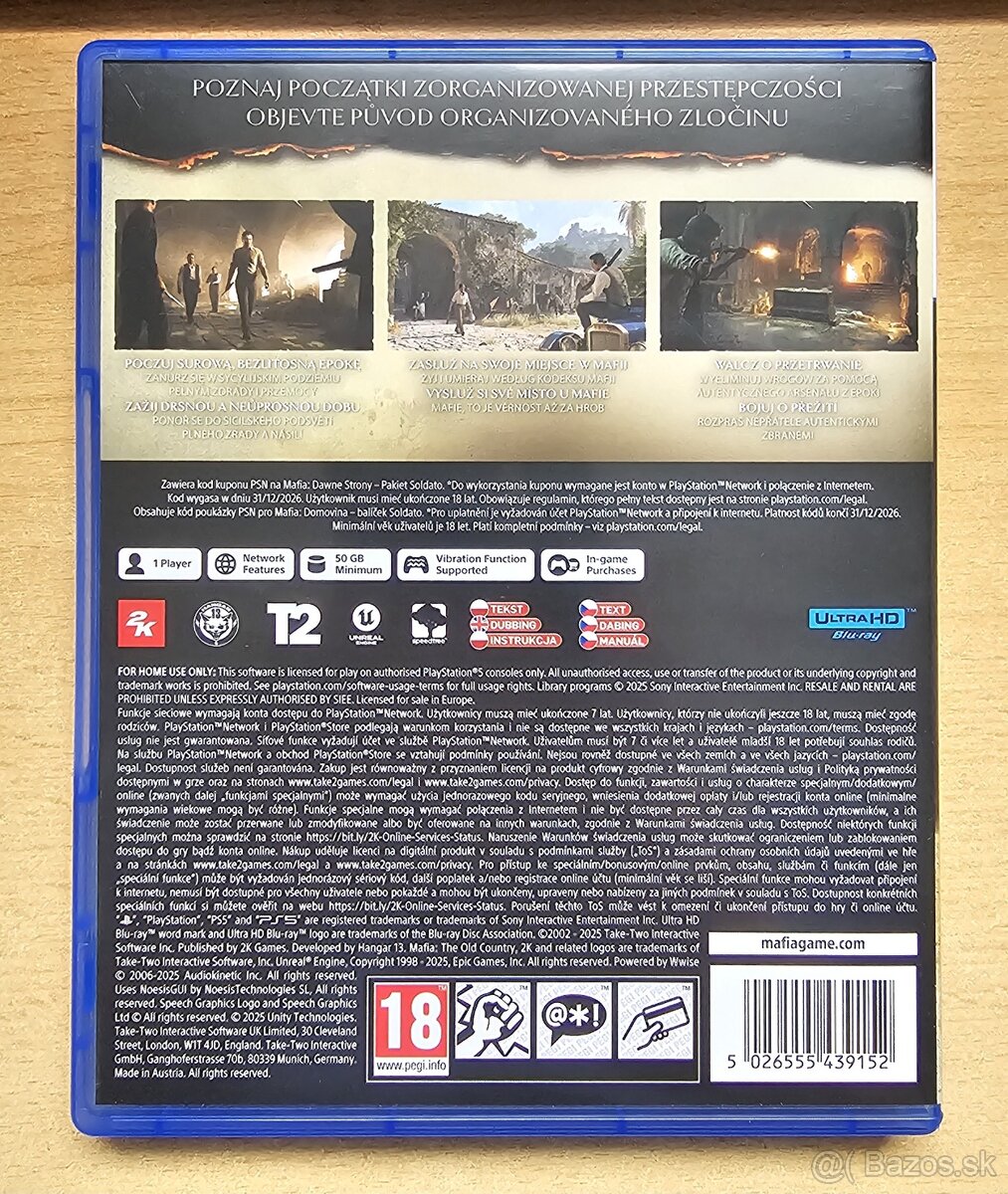 Mafia: Domovina (The Old Country) – PS5 - 2