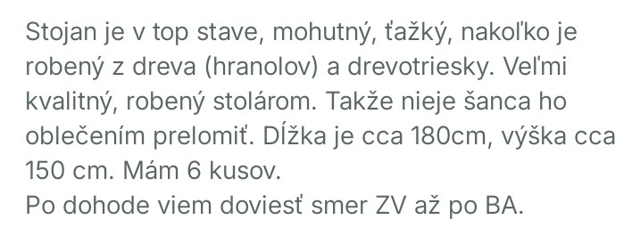 Predám stojany na šatstvo - 2