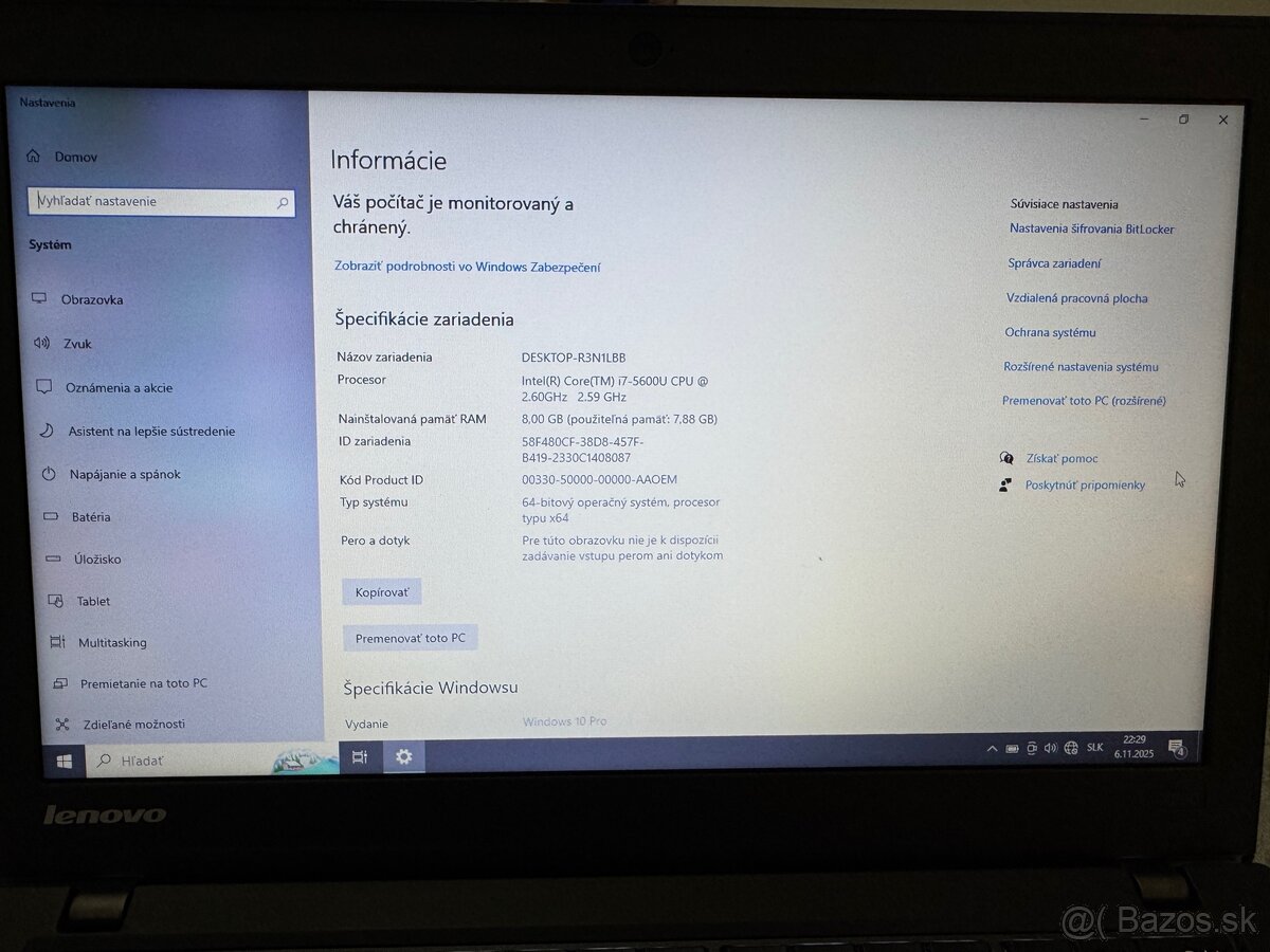 Lenovo ThinkPad X250 i7-5600 8GB – vhodný do dielne, servisu - 2