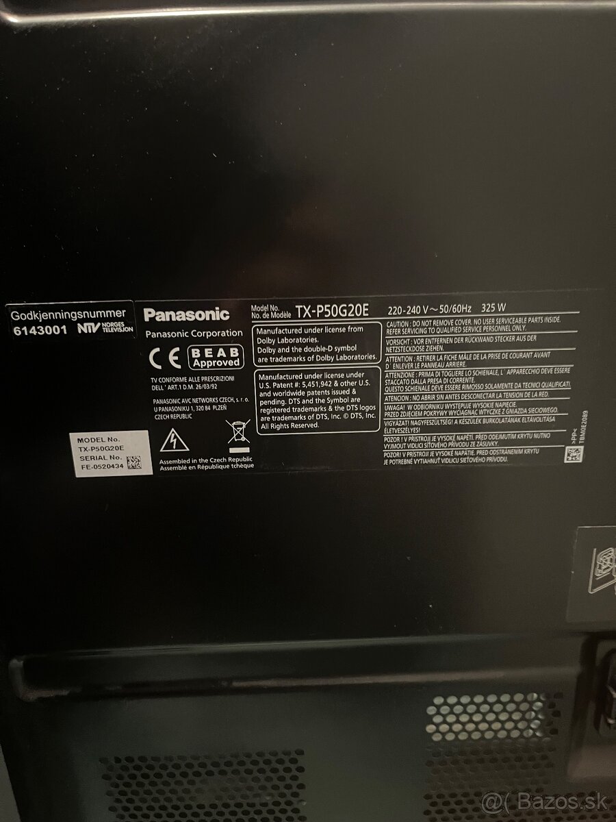 Predávam Televízor značky Panasonic model TX-P50G20E - 2