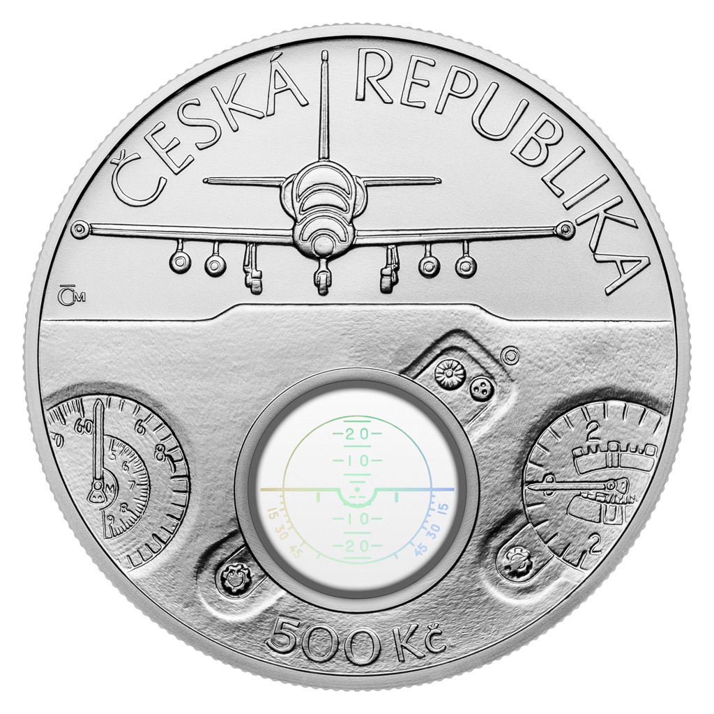 Stříbrná mince ČNB 500 Kč letoun AERO L-39 Albatros, BK - 2