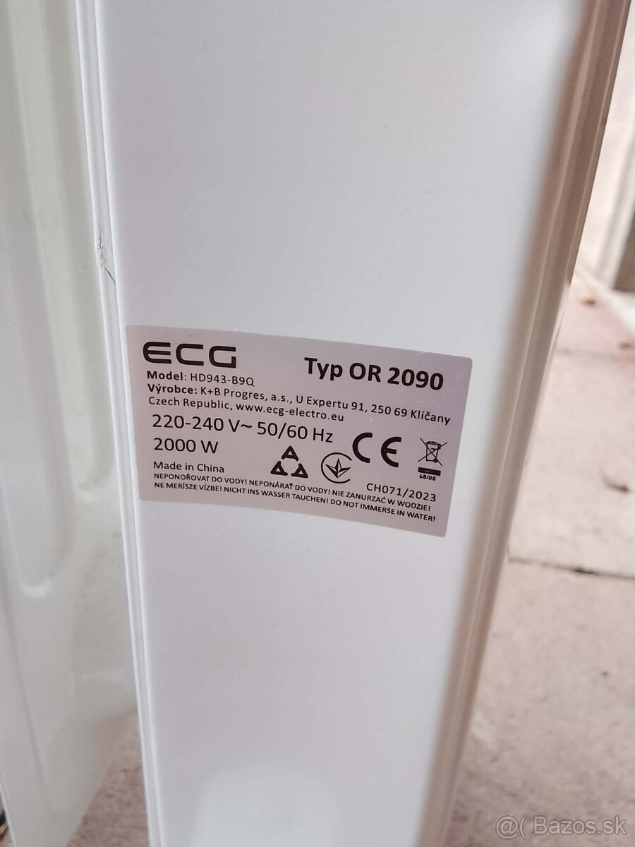 Olejovy radiator ECG OR 2090, 2000W - 2