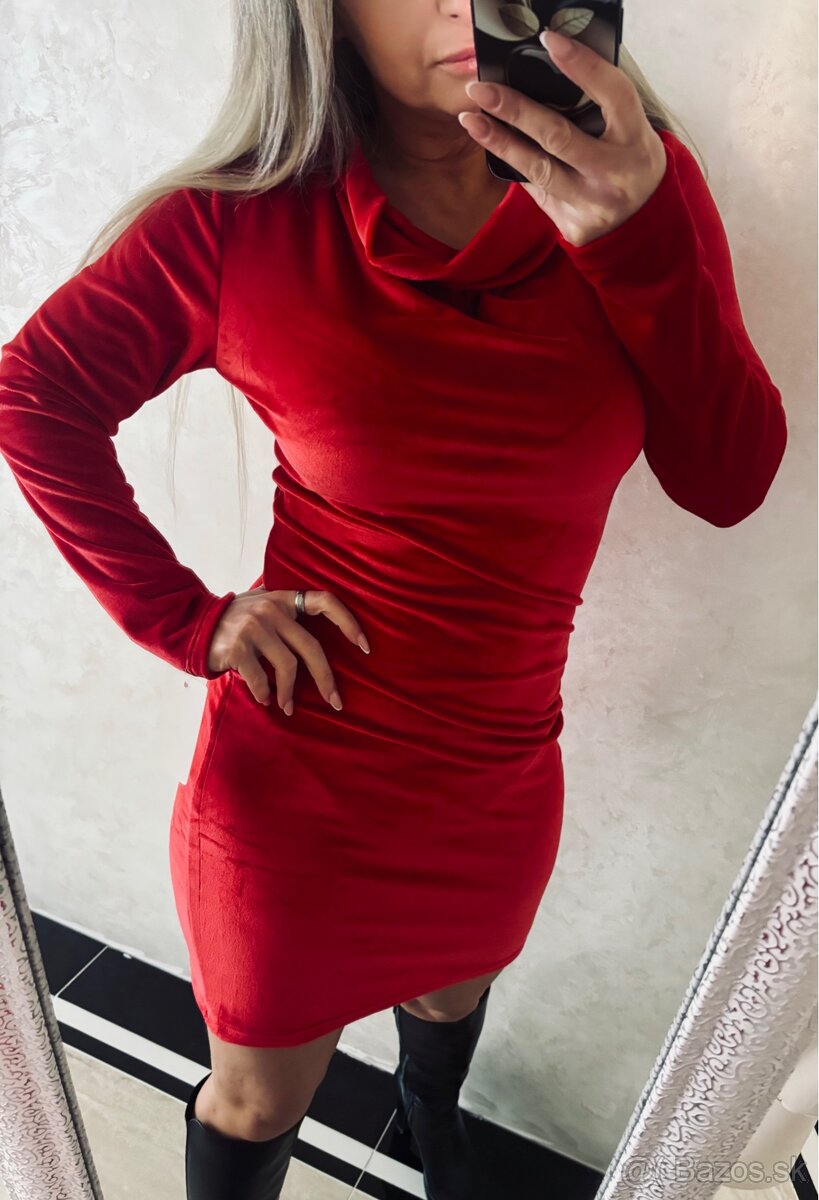 Damske plyšove šaty red - 2