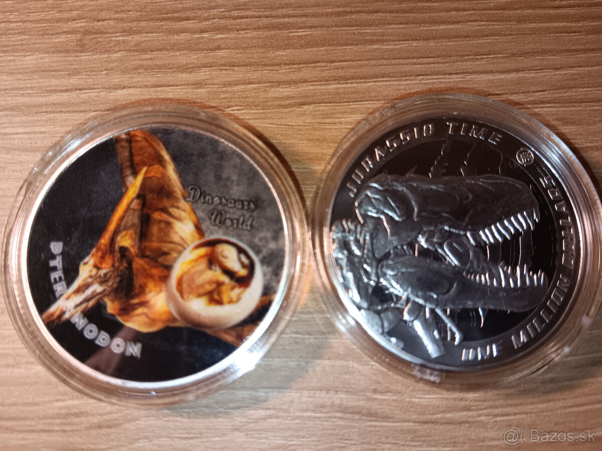 postriebrene DINOSARY 2 pamätne mince - 2