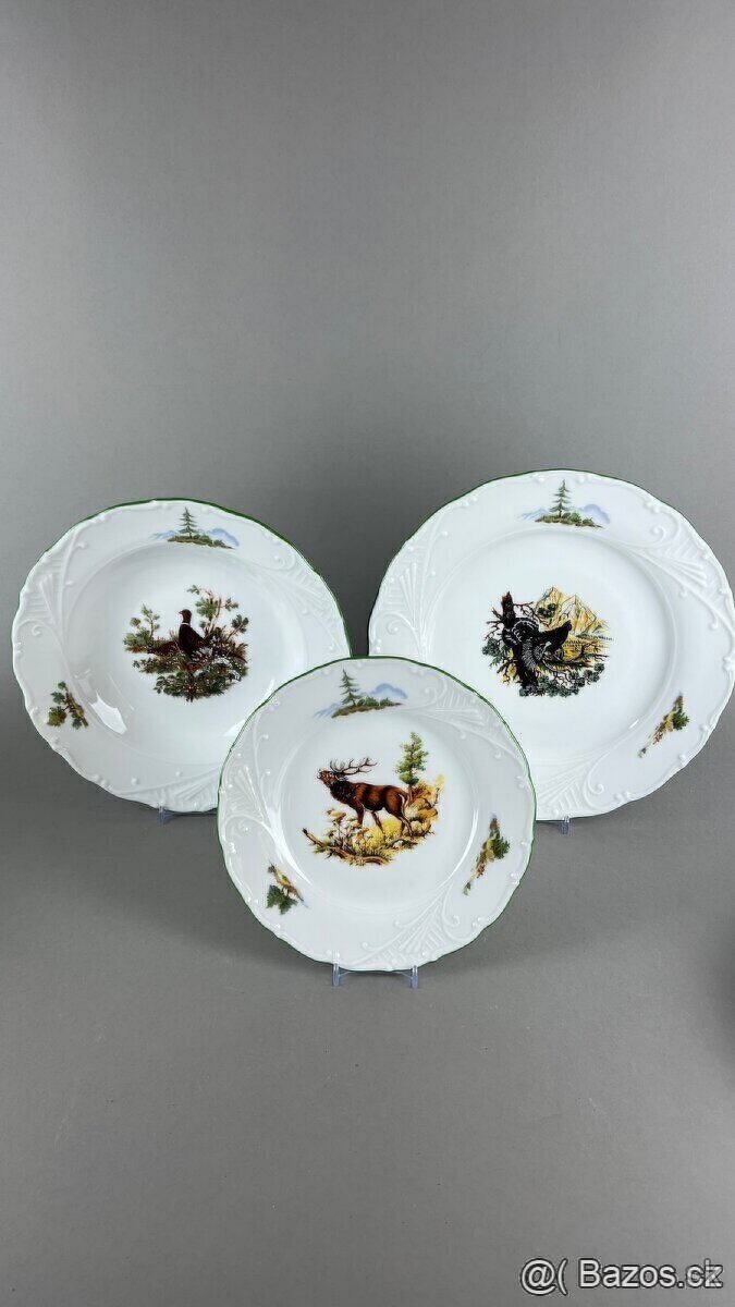 Tanierová súprava, NOVÁ, poľovnícky porcelán - 2