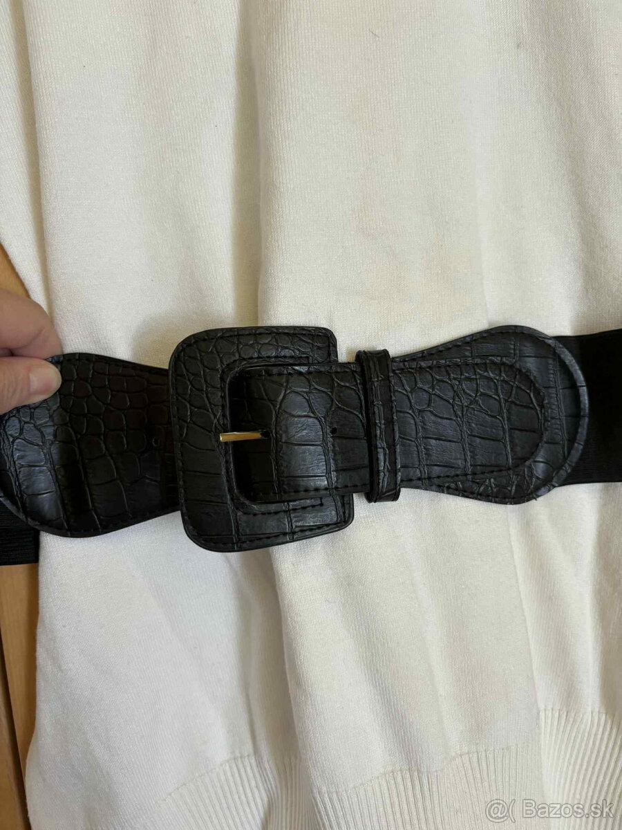 Dámsky biely rolák s opaskom č.S - 2