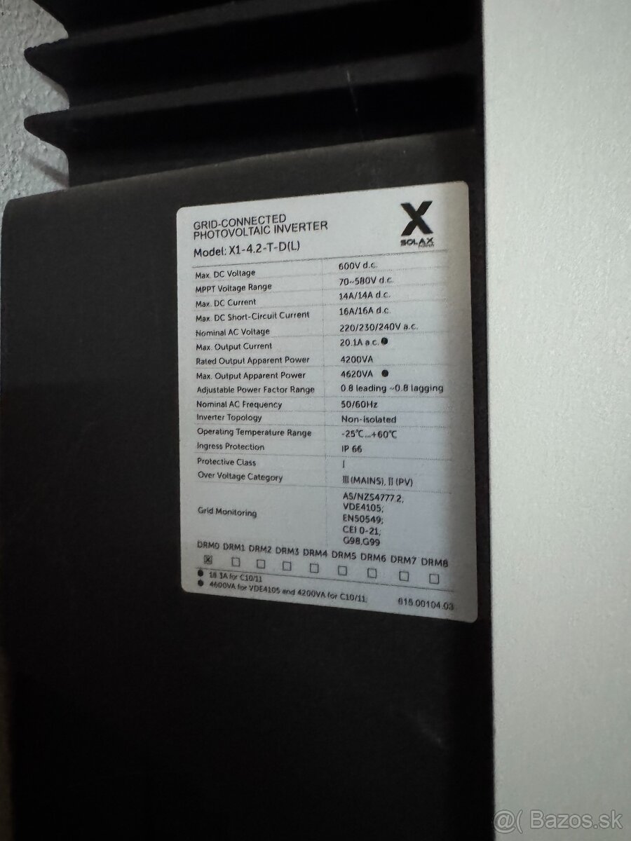 Menič fotovolticky SOLAX X1-4,2-T-D(L) - 2