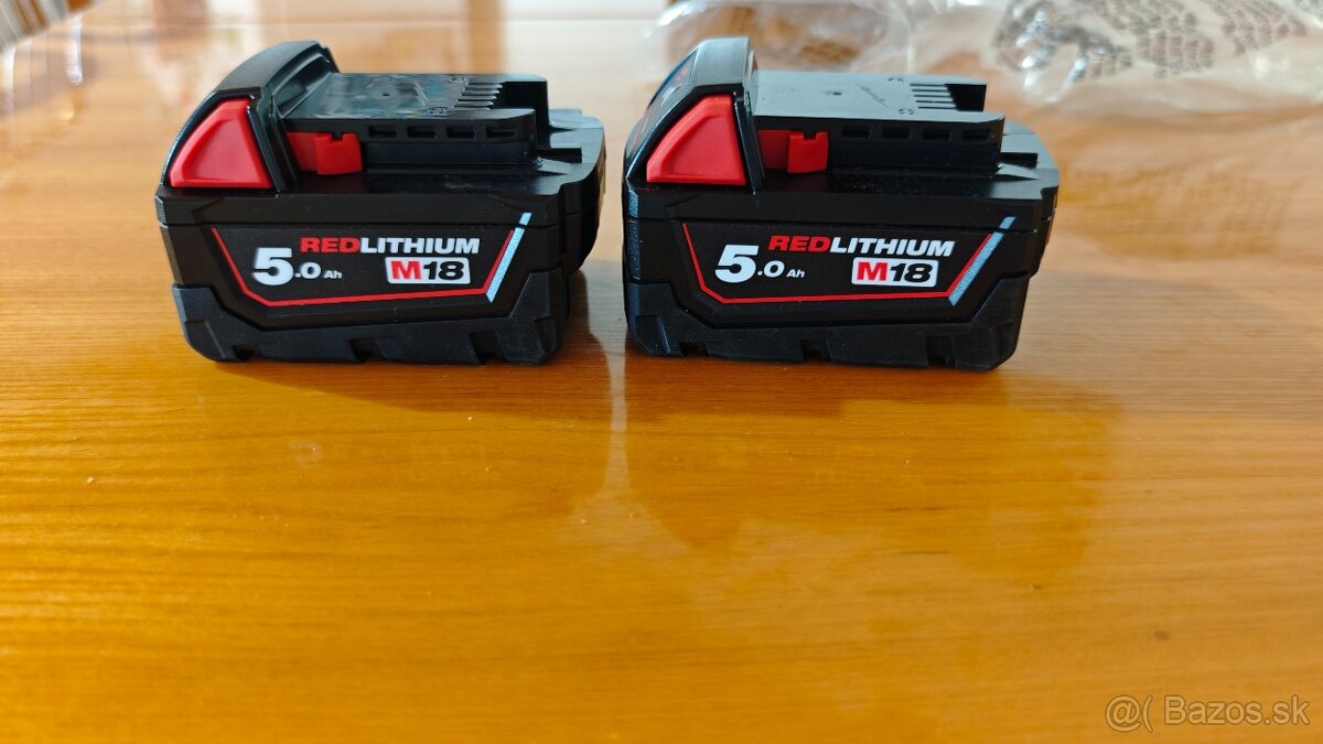 Milwaukee baterky 5.0 AH 2ks - 2