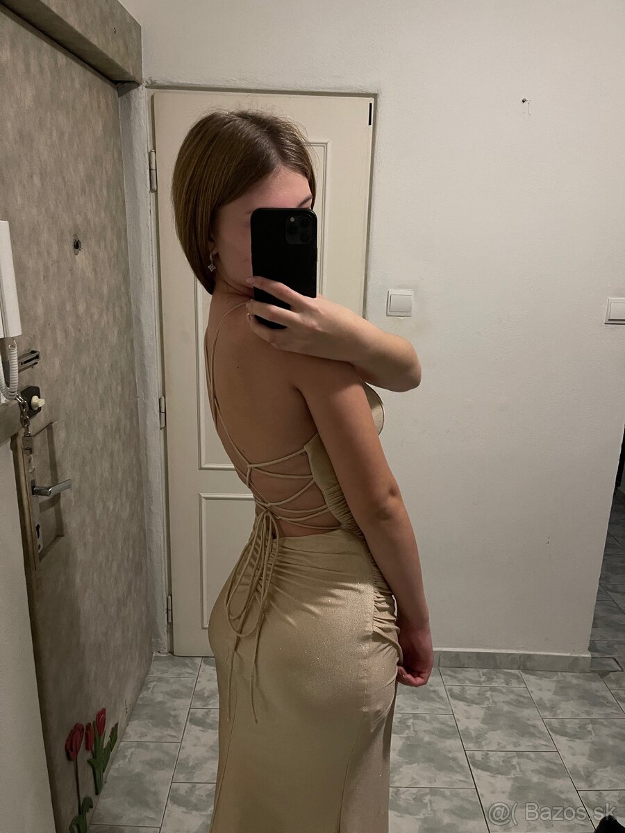 béžové šaty MaScara London 38 - 2