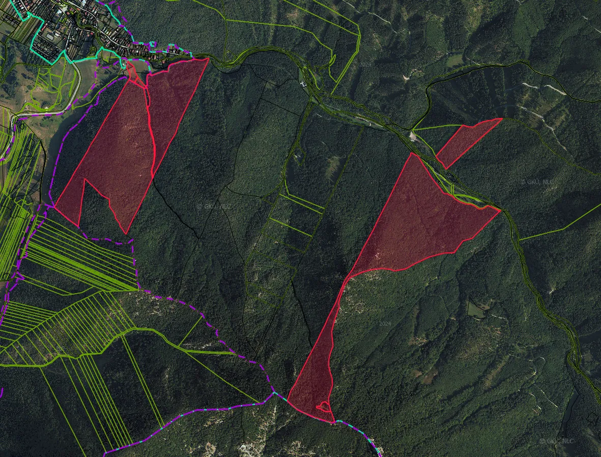 Necpaly – 5.597 m2 LESOV (Urbáru) – PREDAJ - 2