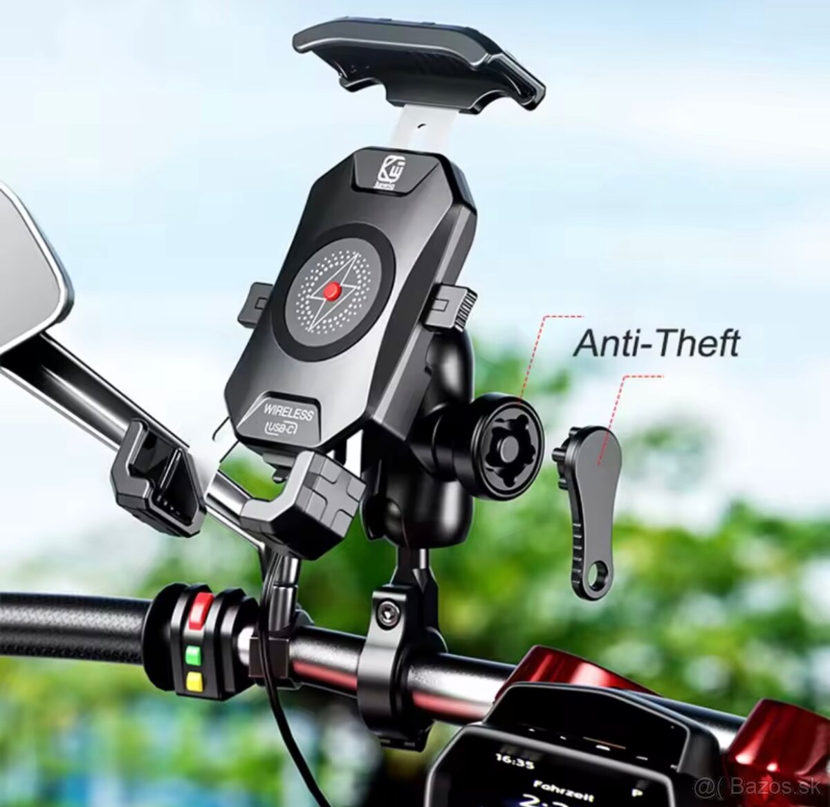 Držiak mobilu, bezdrôtové nabíjanie USB-C - 2