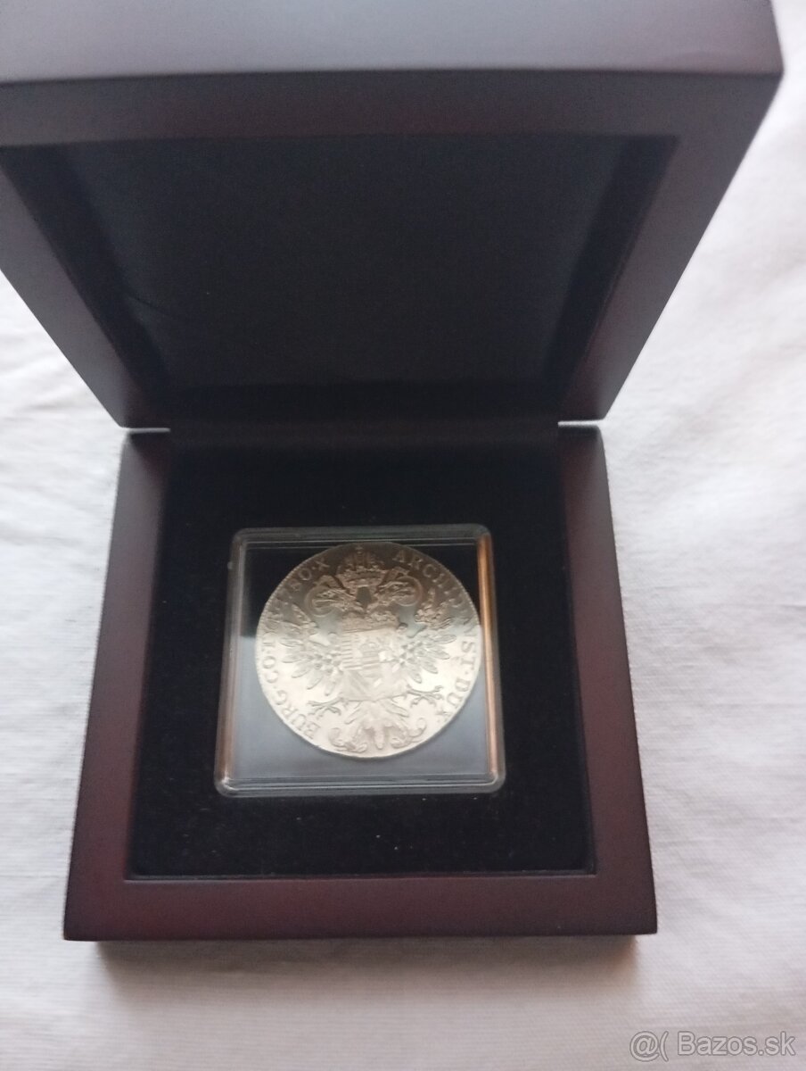 Strieborný Levantský Toliar Márie Terézie 1780 SF v drevenej - 2