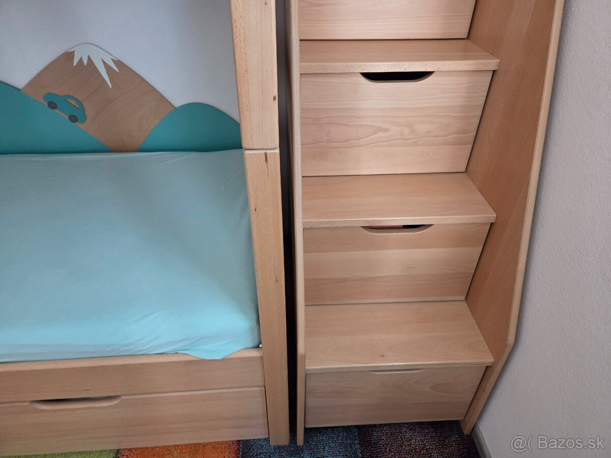 Buková poschodová posteľ ROVDER Junior 4 - 2