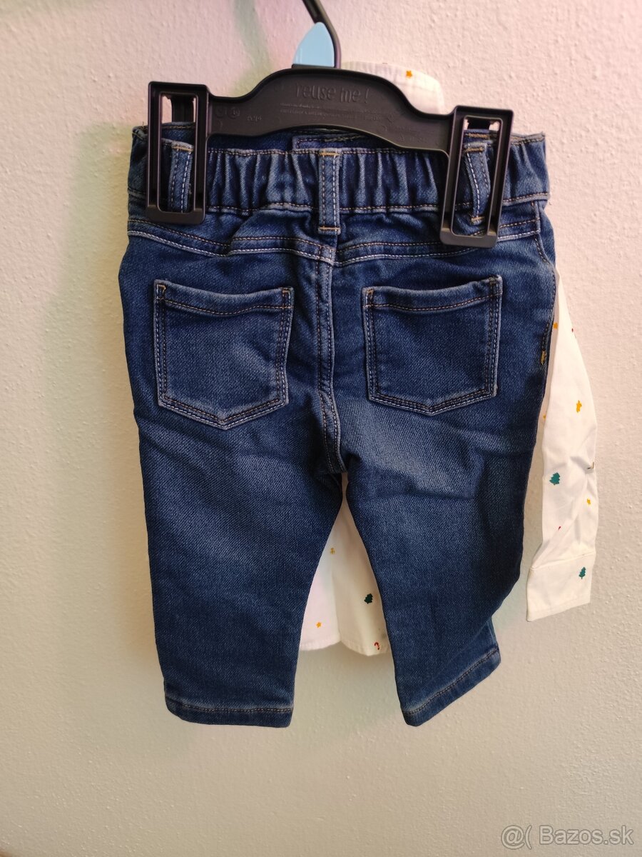 Detská košela , Vianočny motiv + nohavice rifle - 2