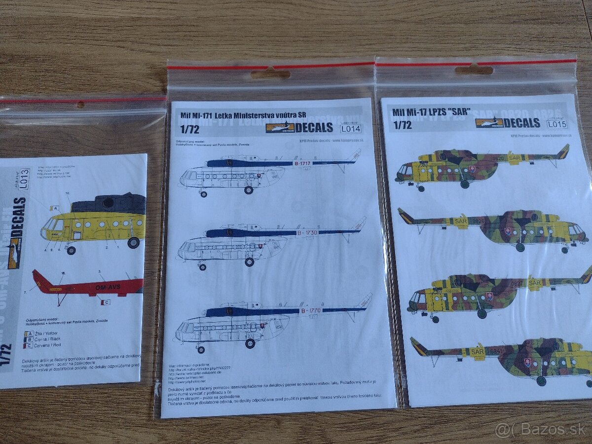 Plastikové modely 1:72 obtlačky - 2