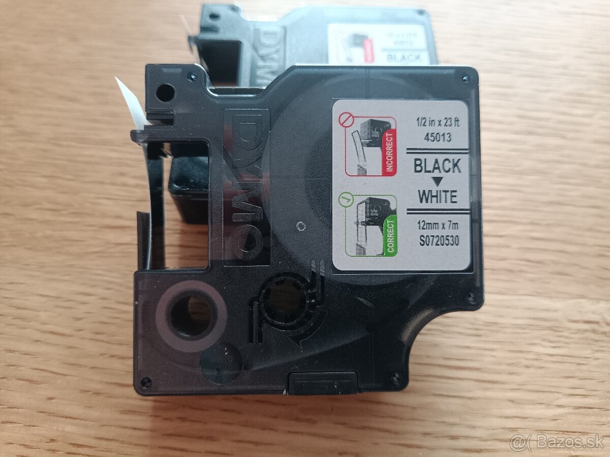 Páska do štítkovača Dymo D1, biela/čierna, 12 mm - 2
