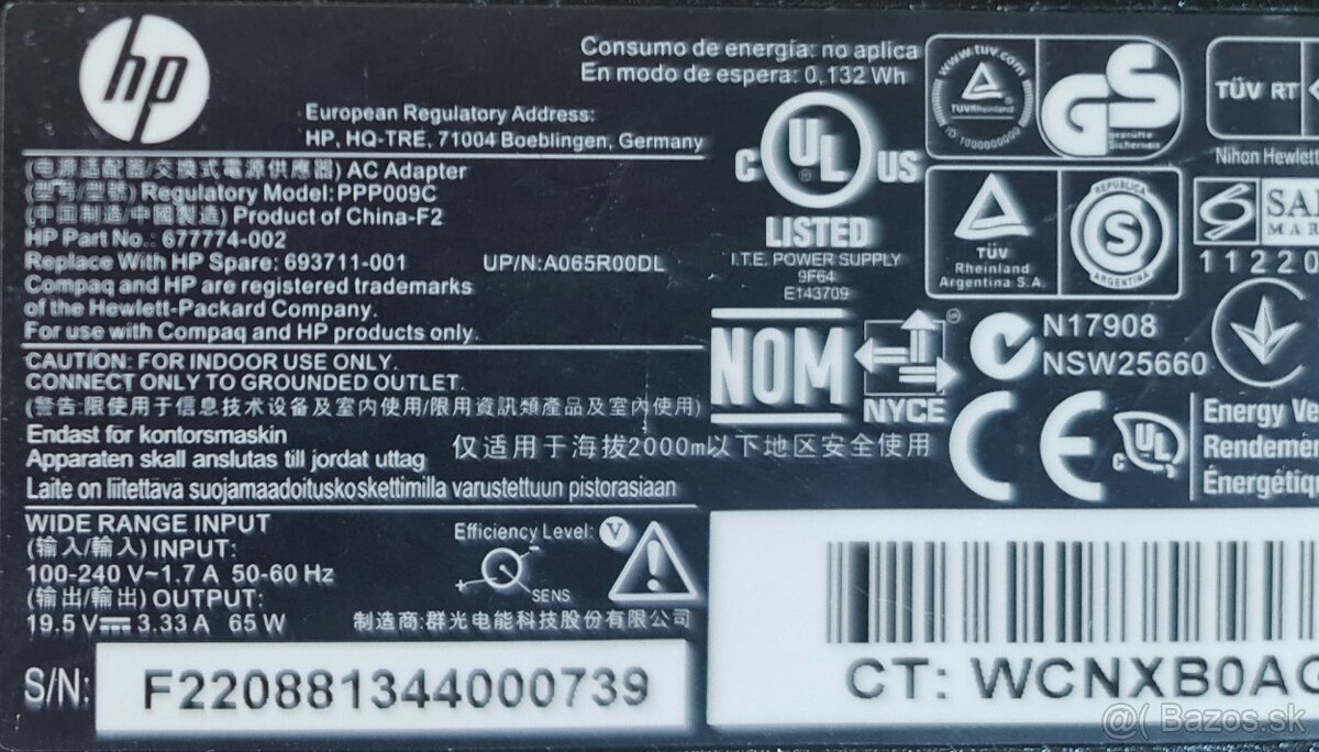 ADAPTÉR HP 65W - 2
