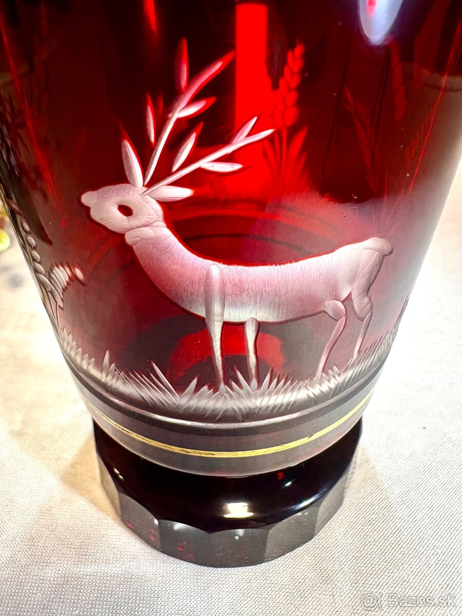 Biedermeier lovecký pohár rytina Top stav - 2