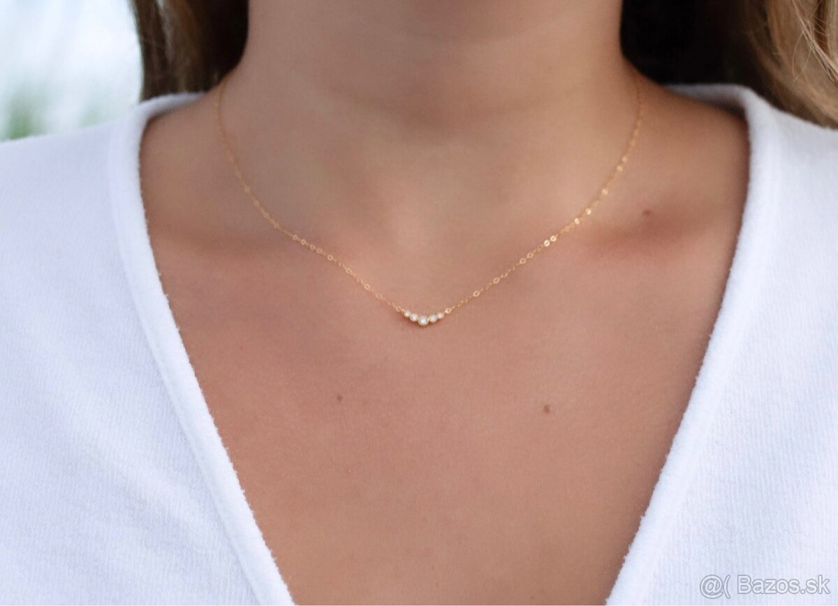 Nový handmade pozlátený minimalisticky náhrdelník - 2