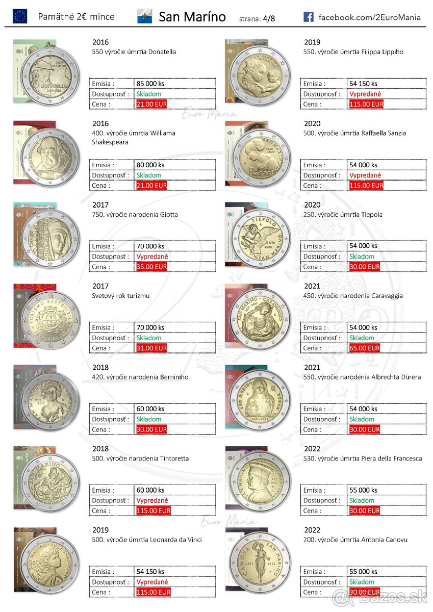 2 euro mince San Maríno - 2