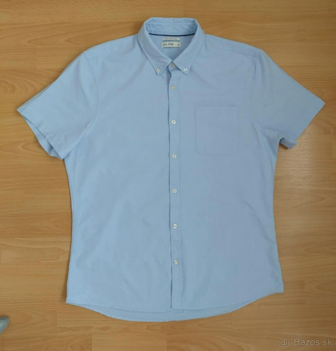 Mužské bledomodrá košeľa s krátkym rukávom (F&F) - 2