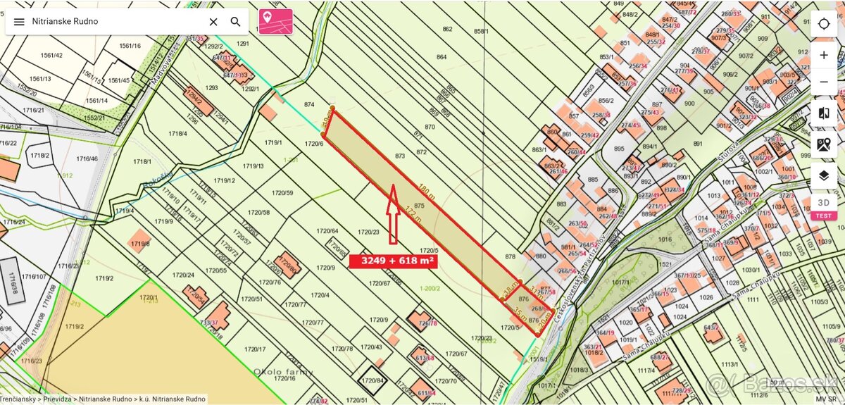 STAVEBNÝ POZEMOK S DOMOM, NITRIANSKE RUDNO ( 3867 m² ) - 2