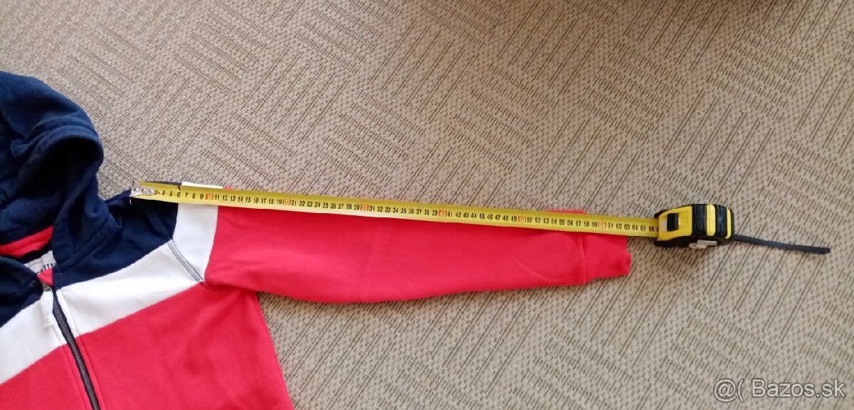 Detská mikina na zips s kapucňou, 158–164, trikolóra
- 2
