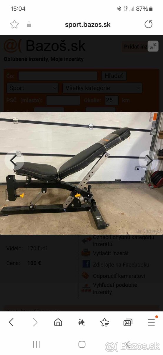 Polohovatelna lavička - 2