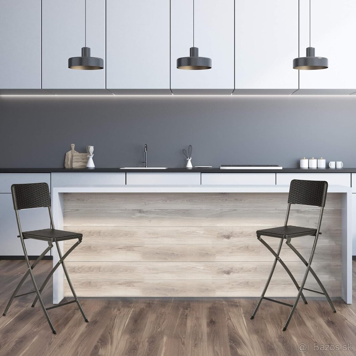 Relaxdays barová stolička BASTIAN sada 2 ks, hnedá - 2