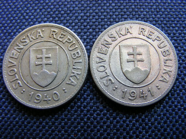 2 staré slovenské 1 koruny - 2