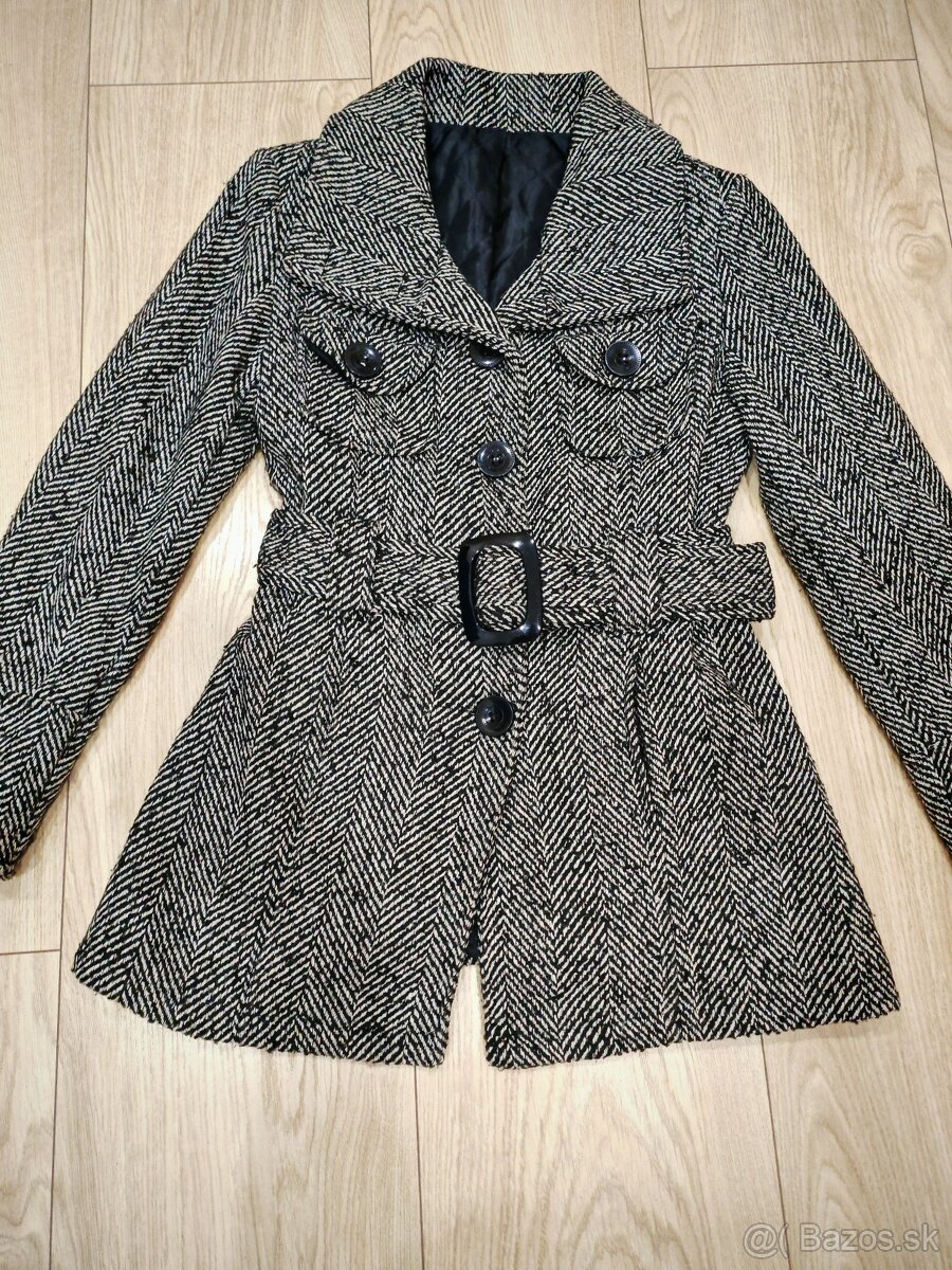 Dámsky elegantný kabát s opaskom - 2