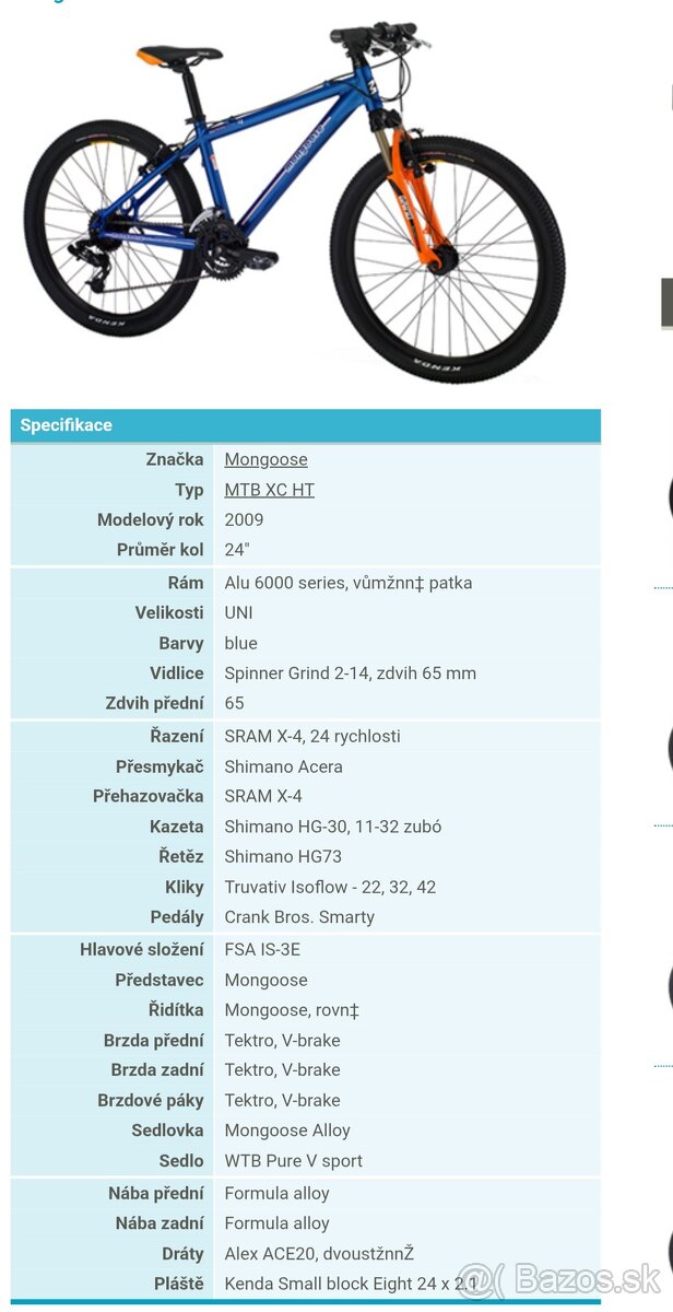Junior bicykel Mongoose 24' - 2
