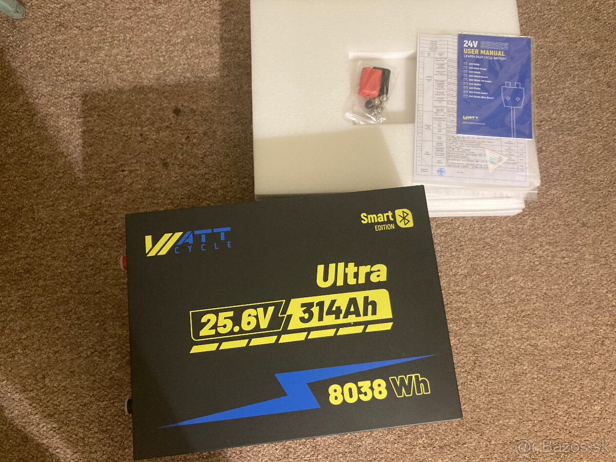 Nová LiFePo4 24v batéria Wattcycle (25.6v 314 Ah) - 2