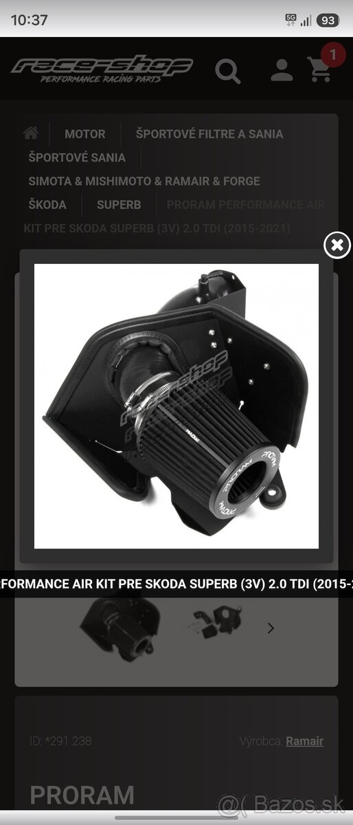 PRORAM RAMAIR PERFORMANCE AIR KIT SUPERB 3V TDI - 2