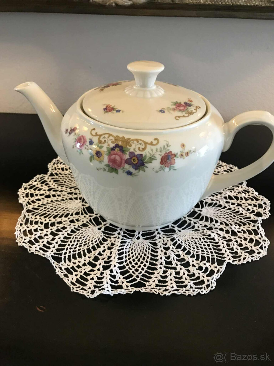 Porcelánový starožitný čajník-1,1L - 2