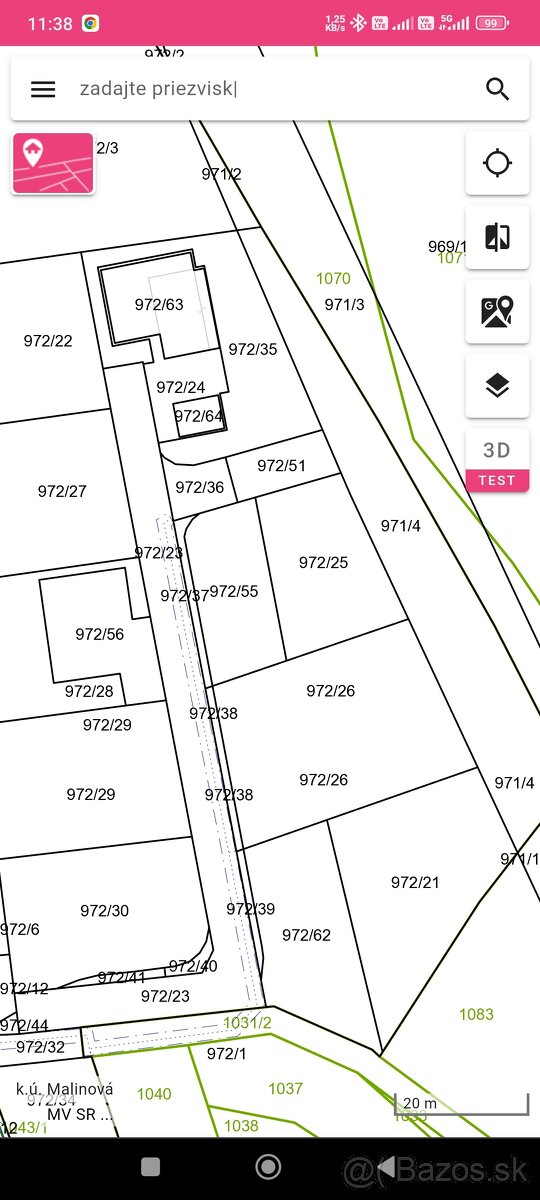 Pozemok Malinová 815m2 - 2