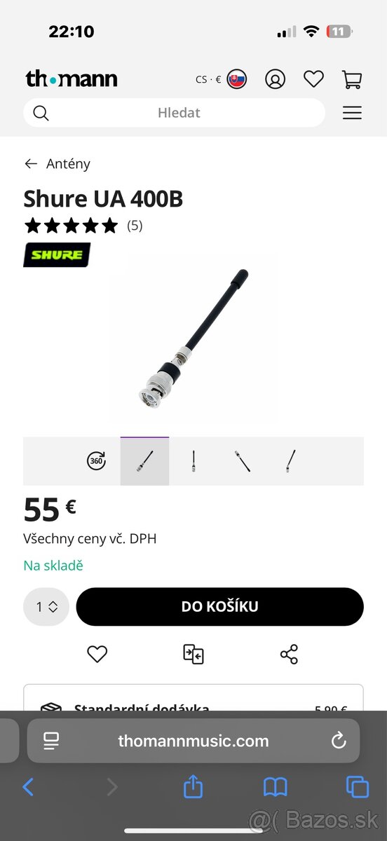 Predám antény Shure UA400B - 2