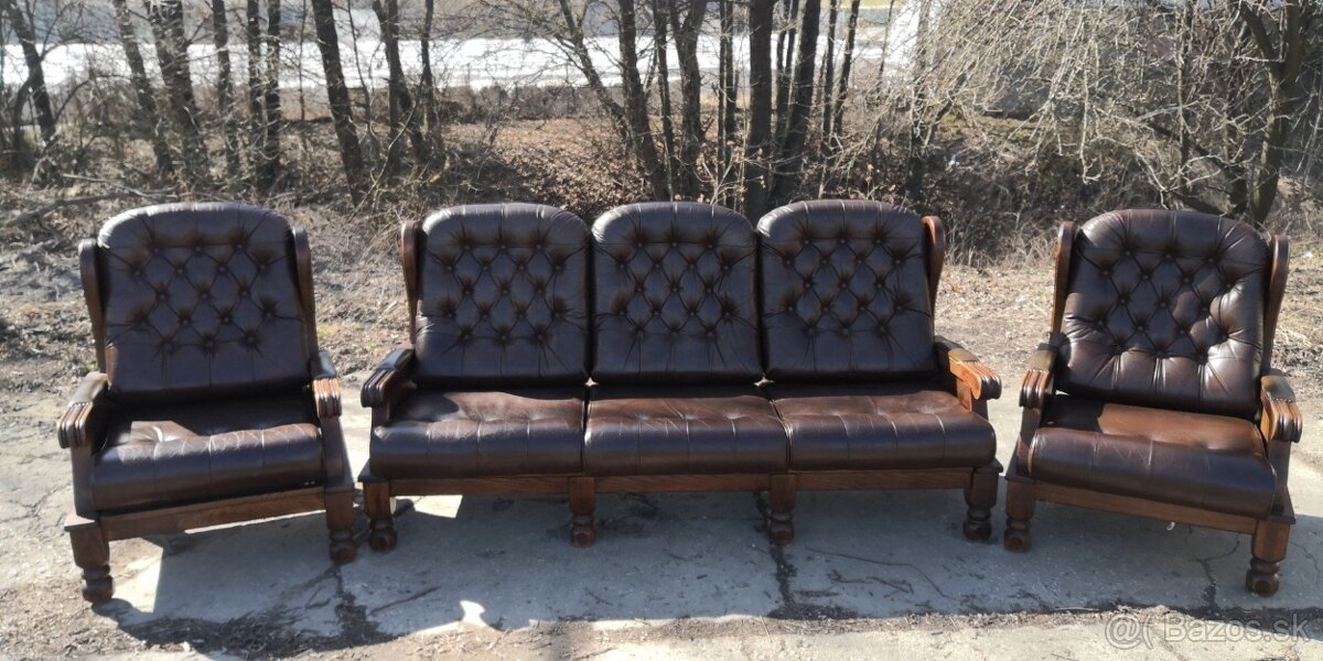 Kožená sedacia súprava 3+1+1 - 2