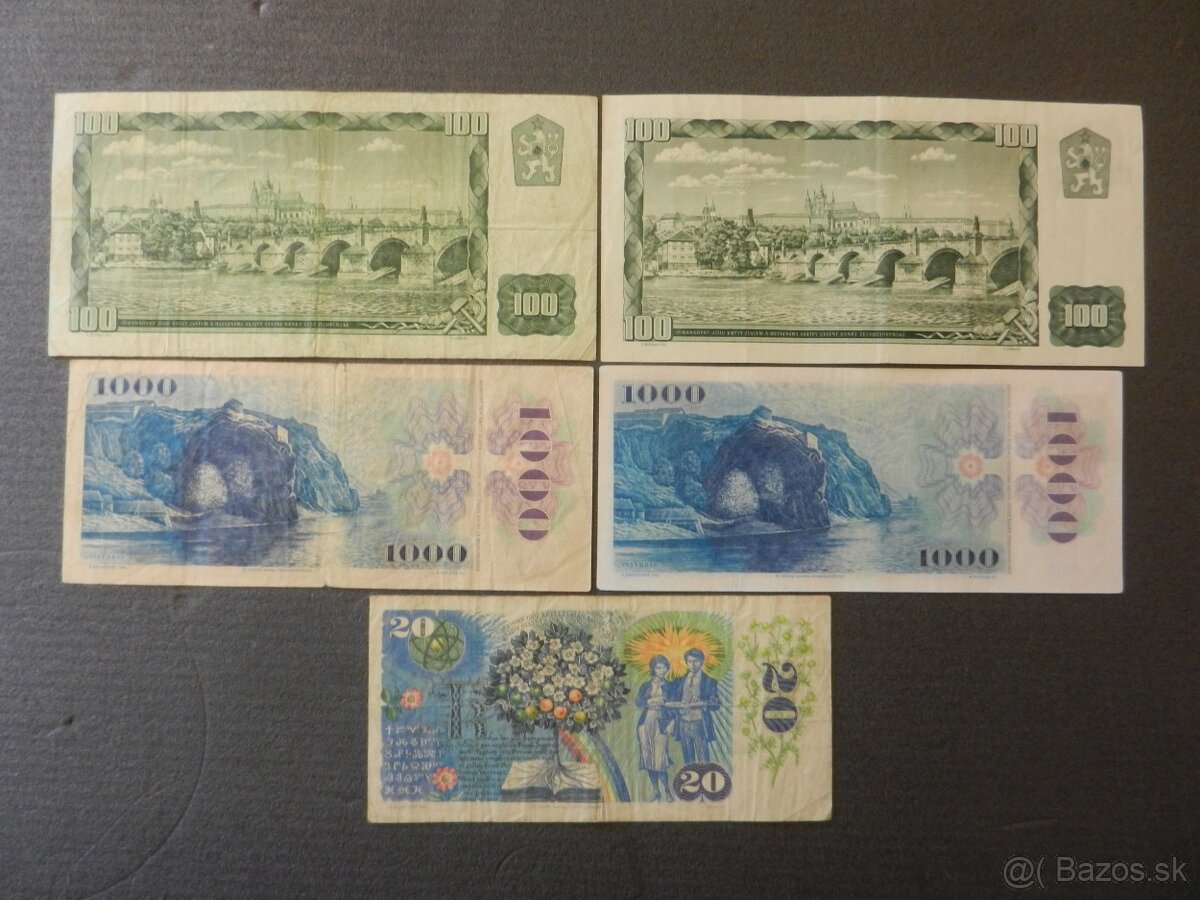 ...Československe bankovky aj kolkované... - 2