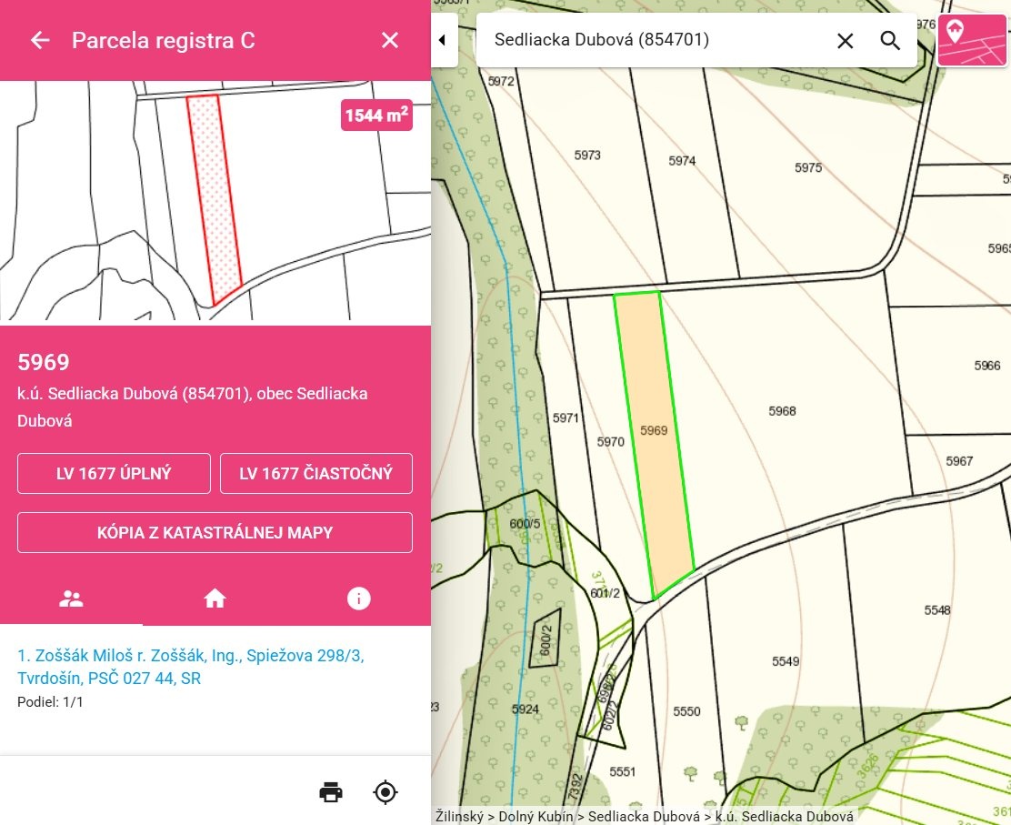 Rekreačný pozemok – Sedliacka Dubová • 8 073 m² - 2