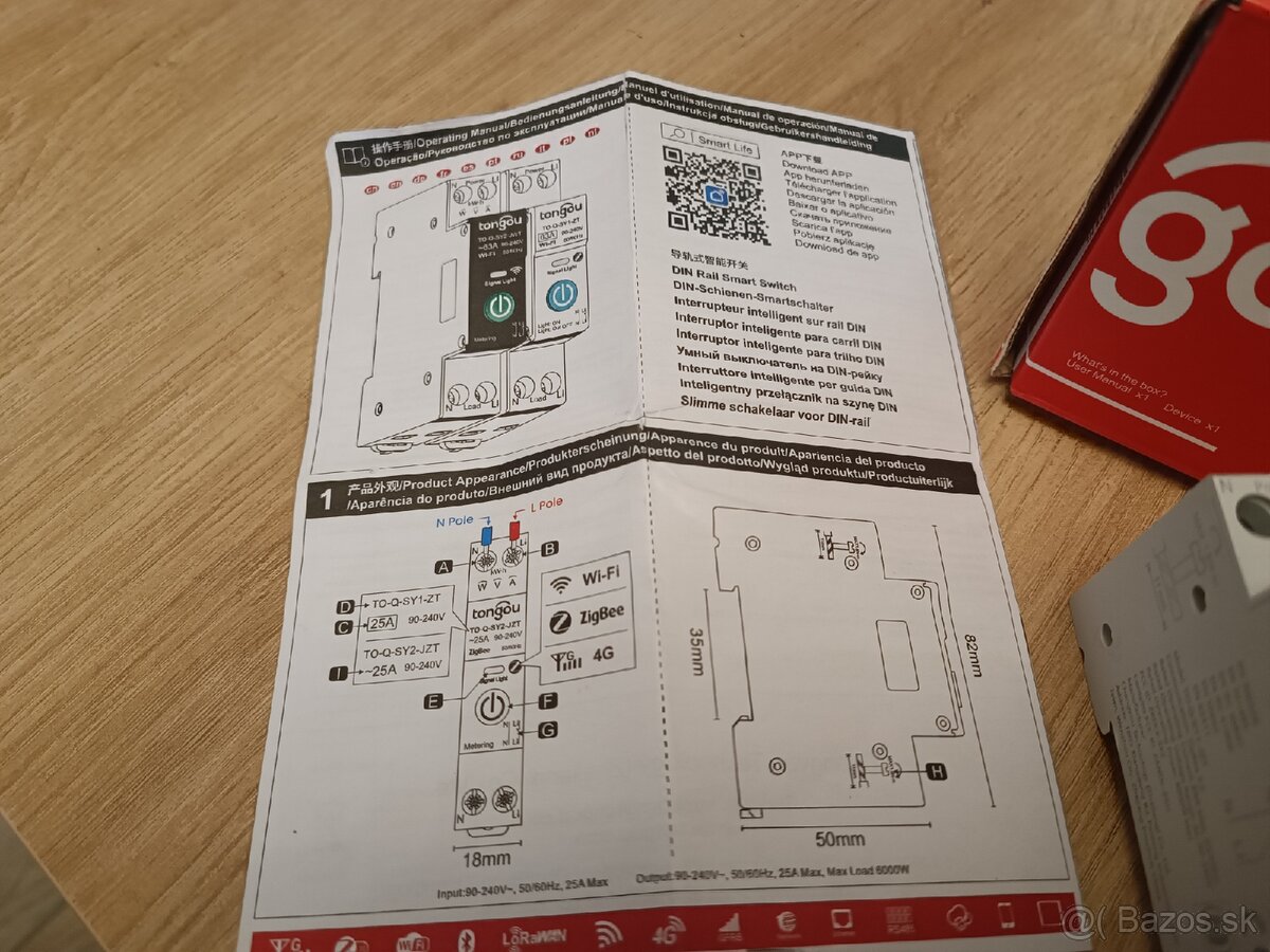 Smart ZigBee istič / vypínač Tongou 25A (Tuya / Smart Life) - 2