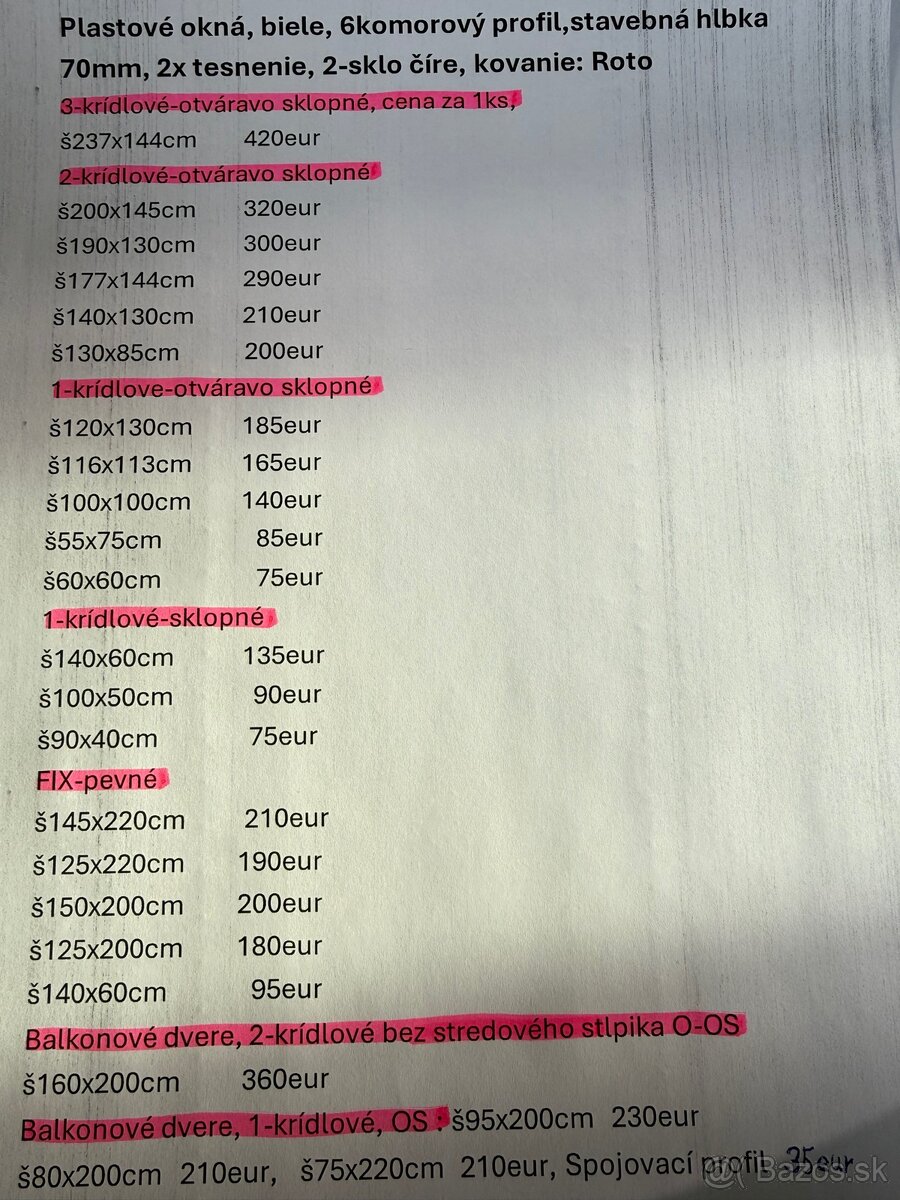 Plastové okná,biele,nové - 2