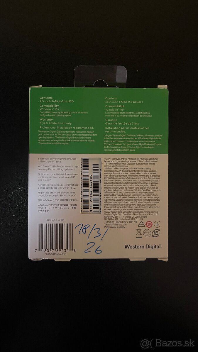 SSD 2,5" SATA WD Green™ 480GB - 2