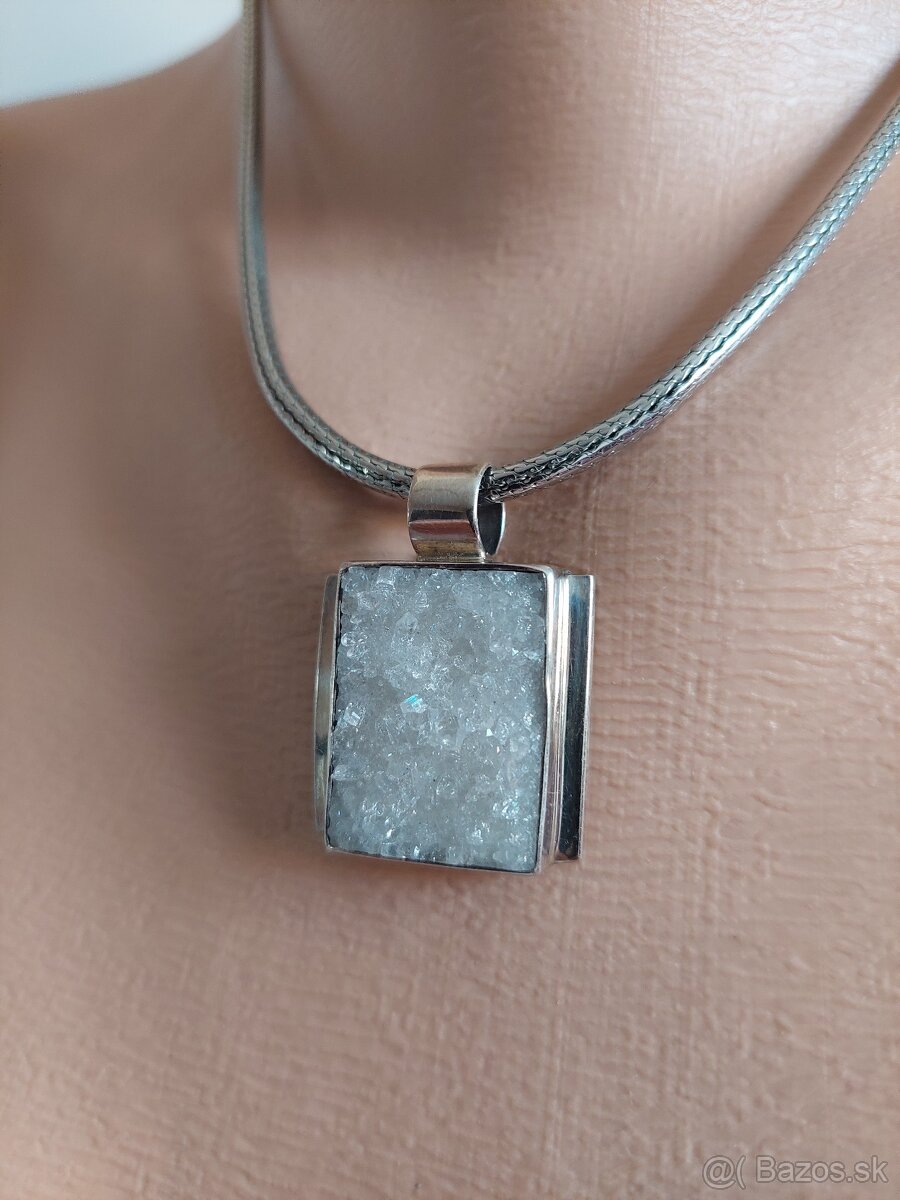 strieborný set s drúzou krištálu/Ŕezervovaný - 2